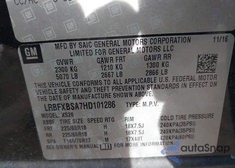 2017 Buick Envision Essence from USA, damaged, VIN LRBFXBSA7HD101286